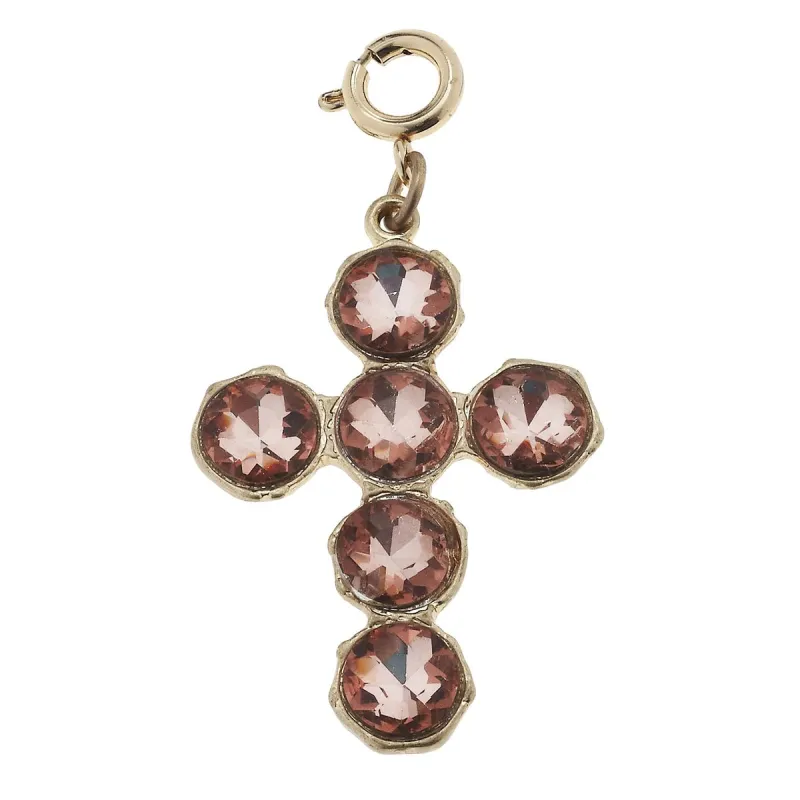Soldered Rose Rhinestone Cross Charm sold by Charming Charlie