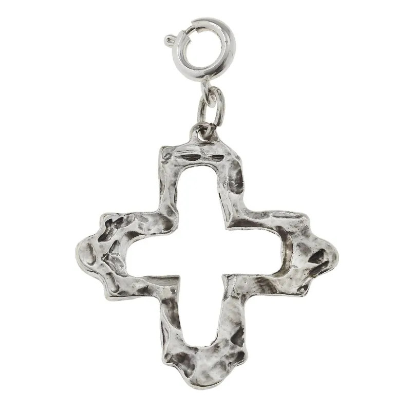 Antique Silver Open Cross Charm sold by Charming Charlie