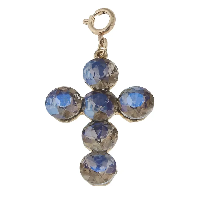 Soldered Lavender Rhinestone Cross Charm sold by Charming Charlie