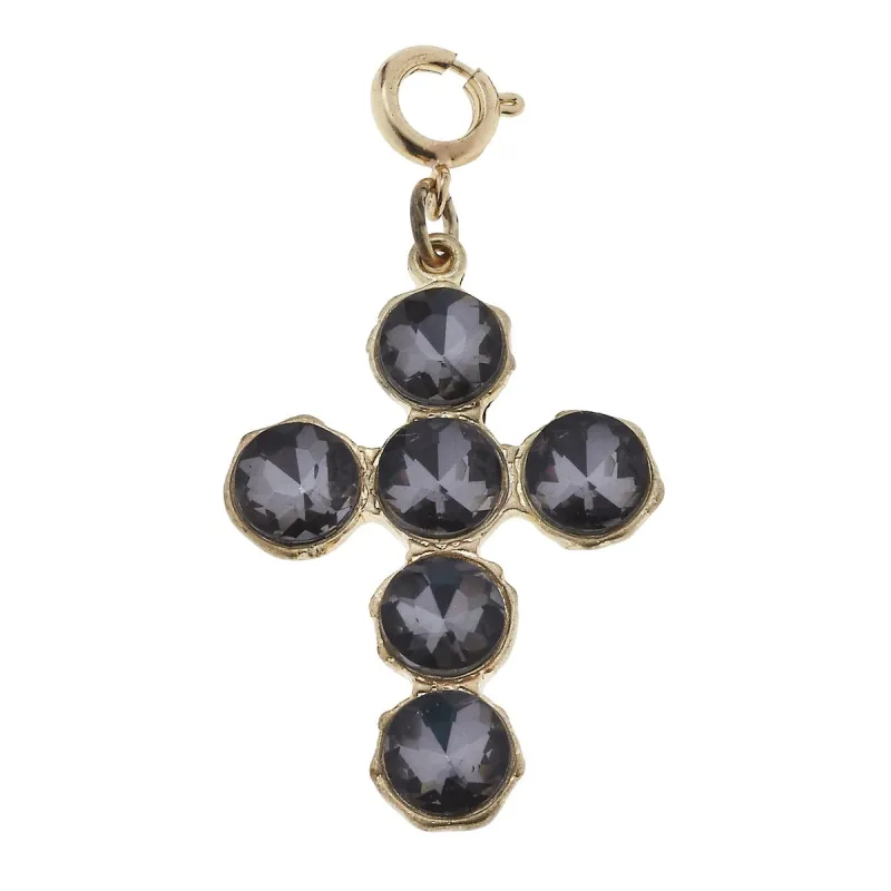 Soldered Black Diamond Rhinestone Cross Charm sold by Charming Charlie