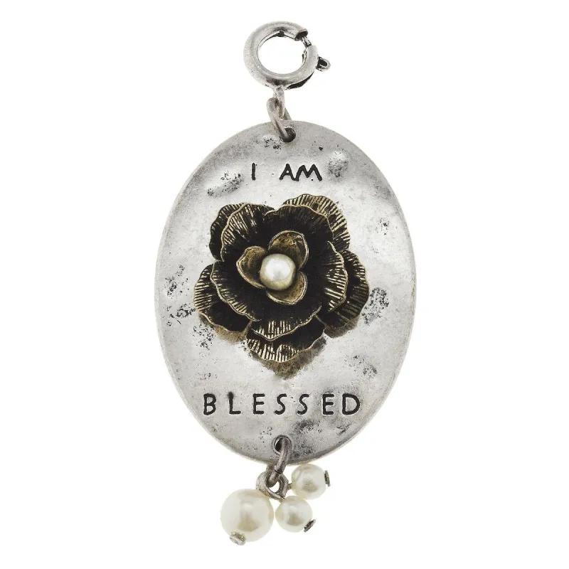 "I Am Blessed" Flower Charm sold by Charming Charlie