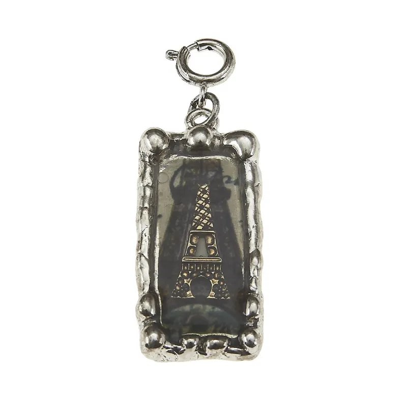 Eiffel Tower and French Words Rectangle Epoxy Charm sold by Charming Charlie