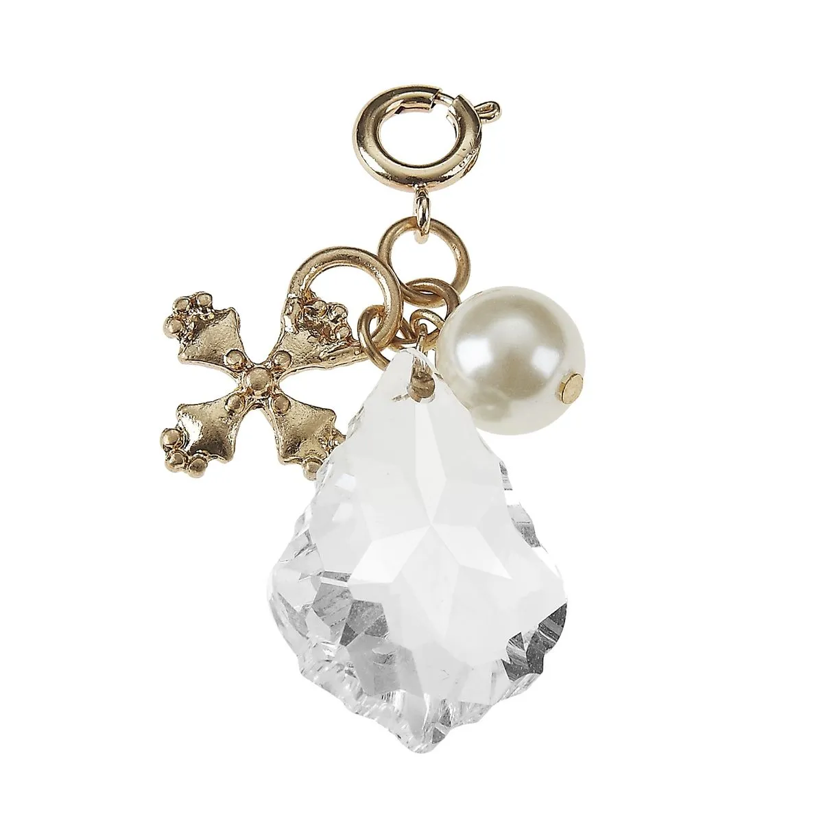 Cross and Ivory Pearl Chandelier Cluster Charm sold by Charming Charlie