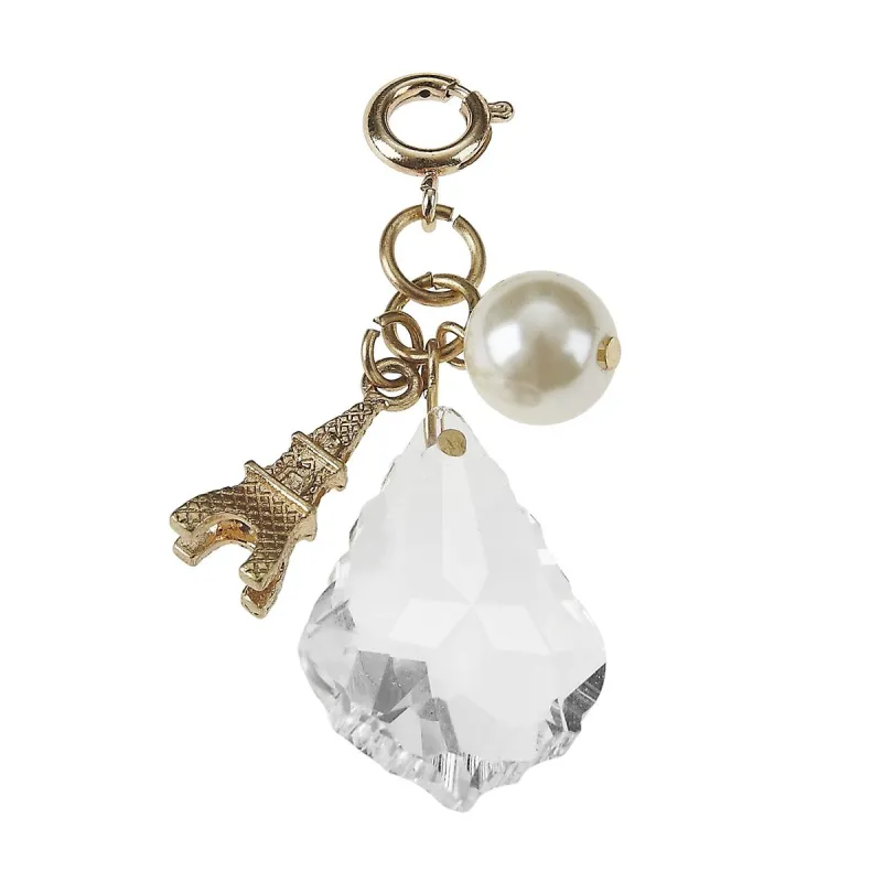 Eiffel Tower and Ivory Pearl Chandelier Cluster Charm sold by Charming Charlie