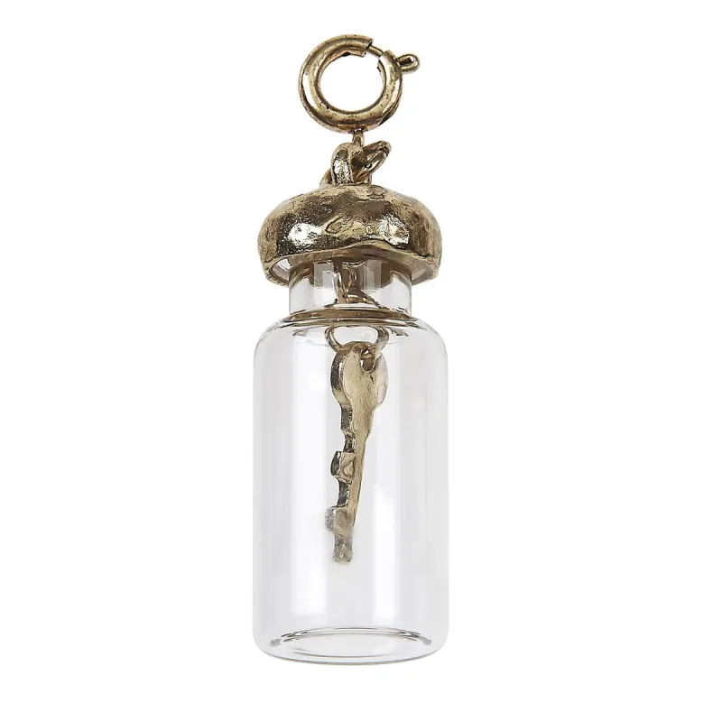 Key Hanging Inside Glass Bottle Charm sold by Charming Charlie