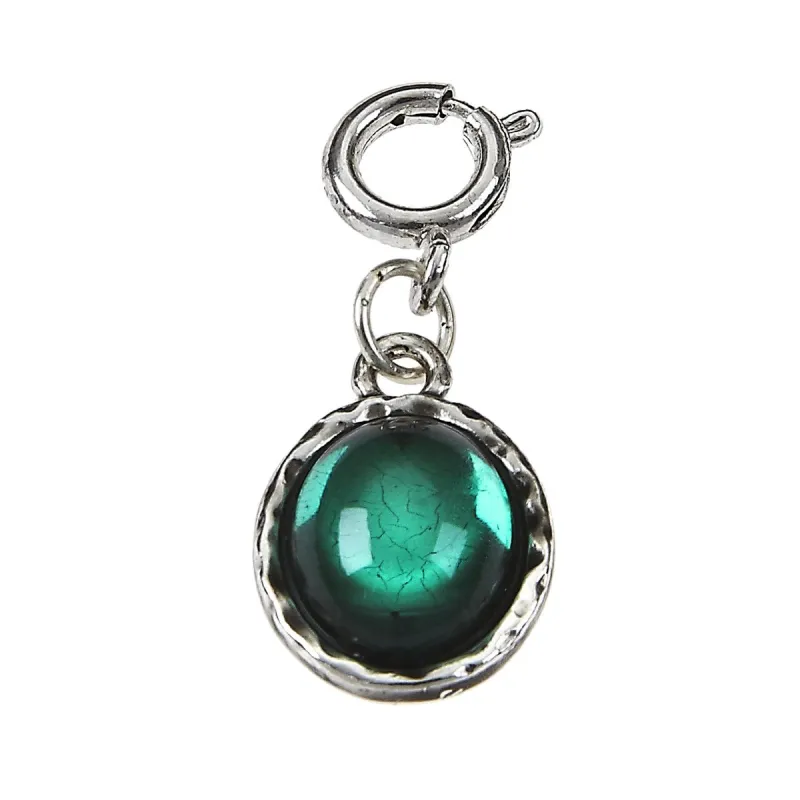 ANT. SILVER EMERALD CHARM - MAY sold by Charming Charlie