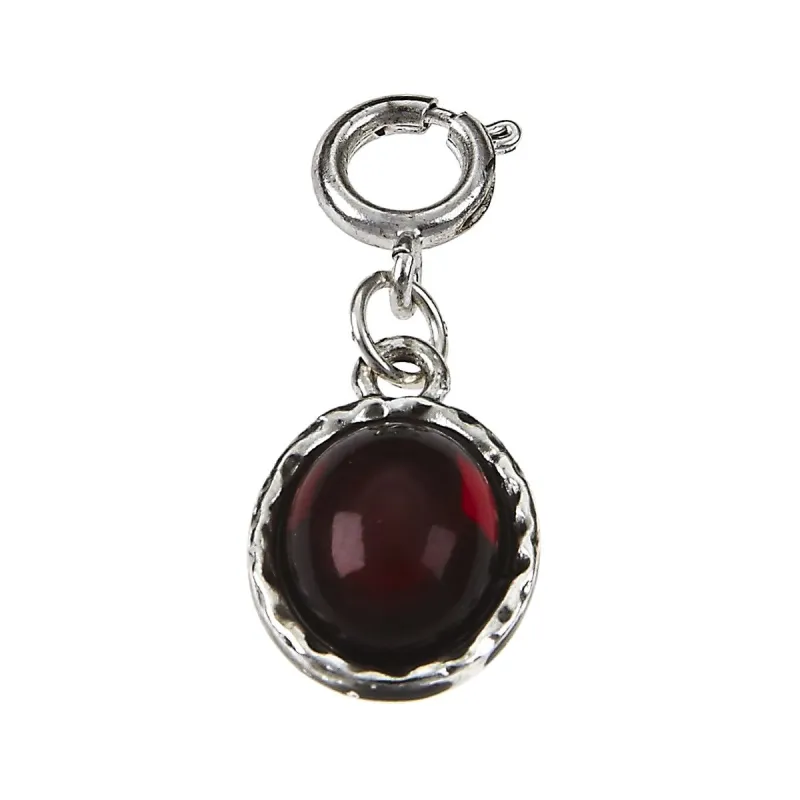 ANT. SILVER GARNET CHARM - JANUARY sold by Charming Charlie