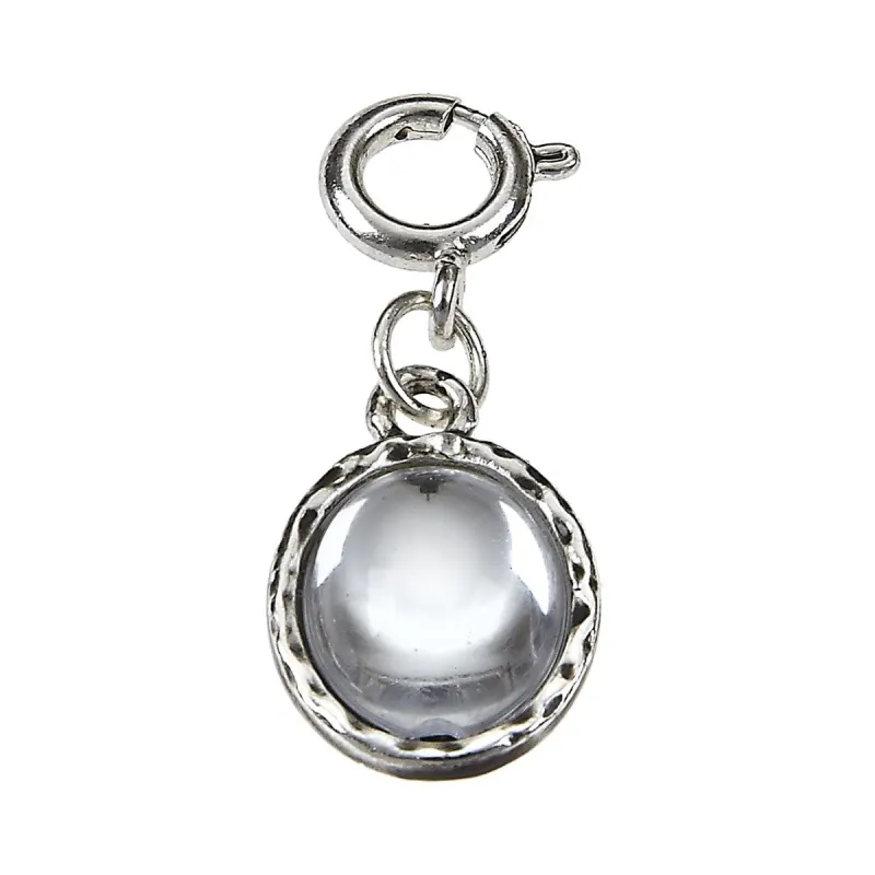 ANT. SILVER CRYSTAL CHARM - APRIL made by Charming Charlie