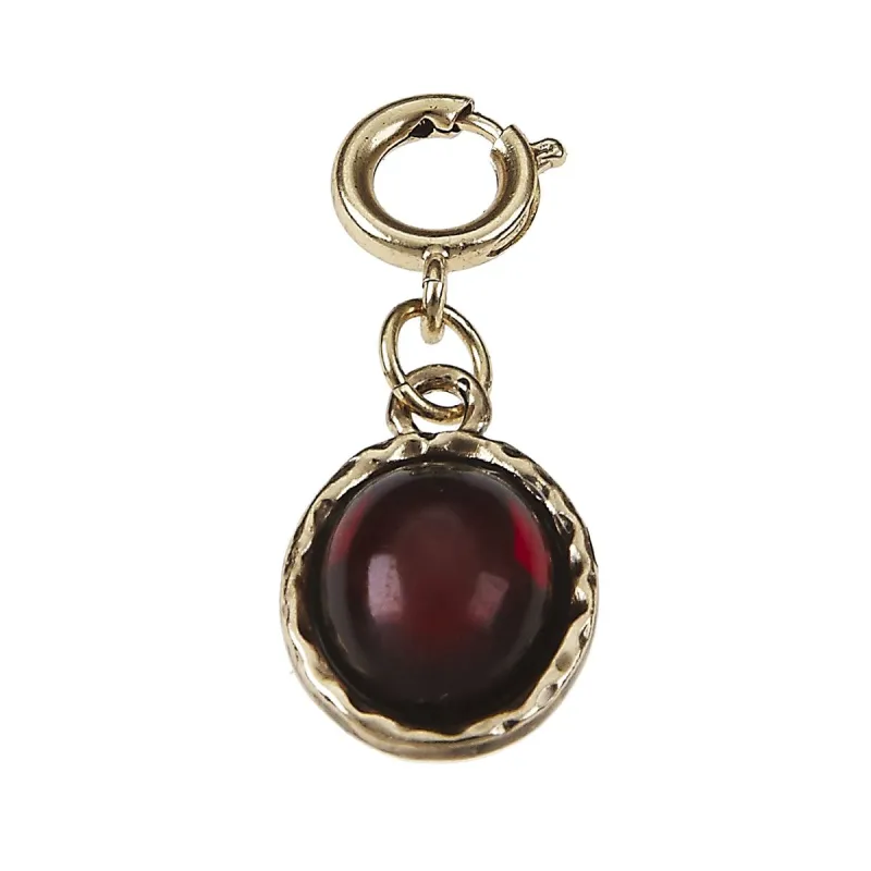 ANT. GOLD GARNET CHARM - JANUARY sold by Charming Charlie