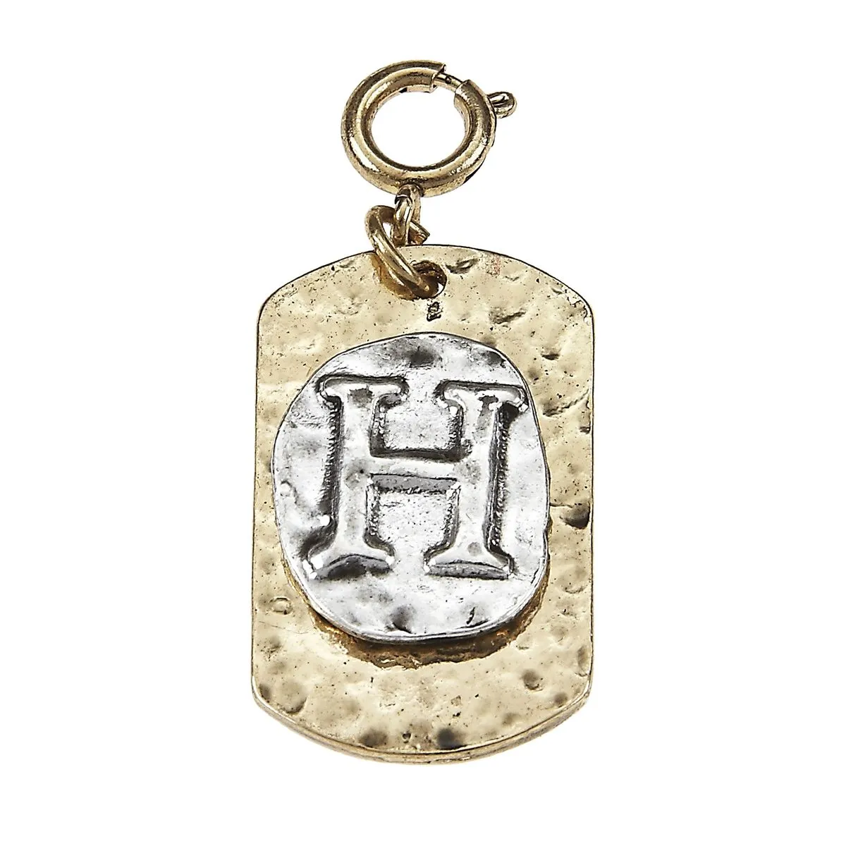 2-Tone Silver/Gold Monogram H Initial Tag Charms sold by Charming Charlie