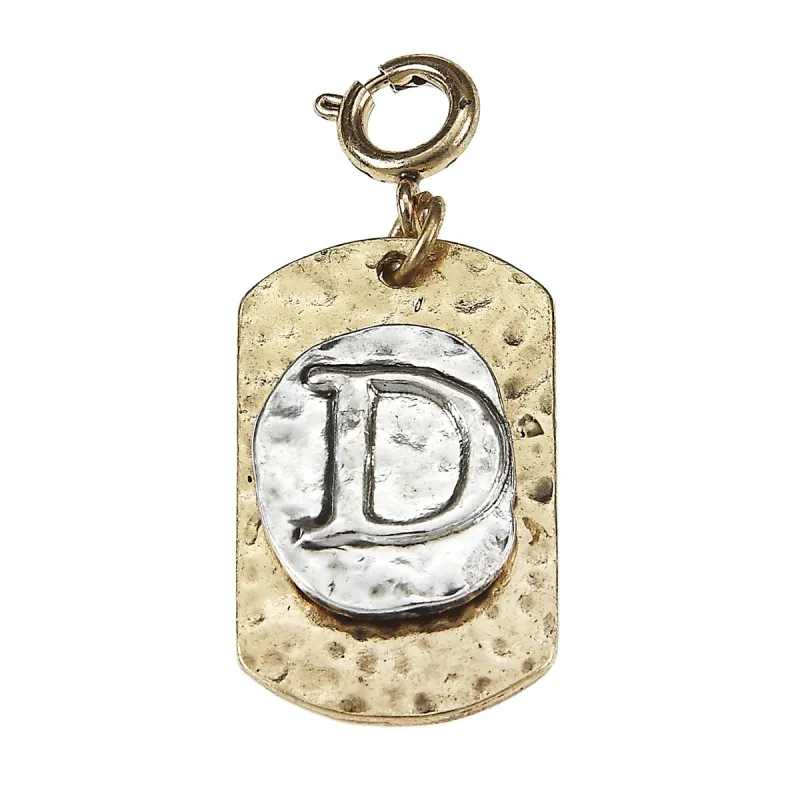 2-Tone Silver/Gold Monogram D Initial Tag Charms sold by Charming Charlie