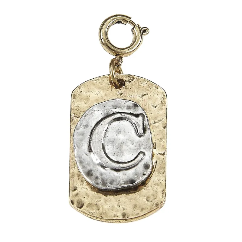 2-Tone Silver/Gold Monogram C Initial Tag Charms sold by Charming Charlie