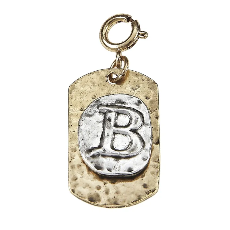 2-Tone Silver/Gold Monogram B Initial Tag Charms sold by Charming Charlie