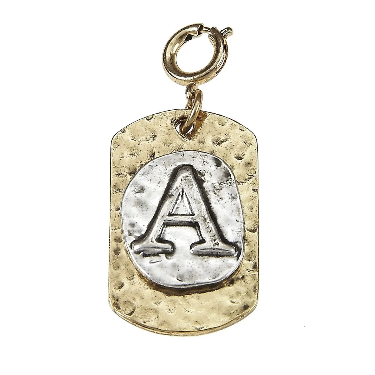 2-Tone Silver/Gold Monogram A Initial Tag Charms sold by Charming Charlie