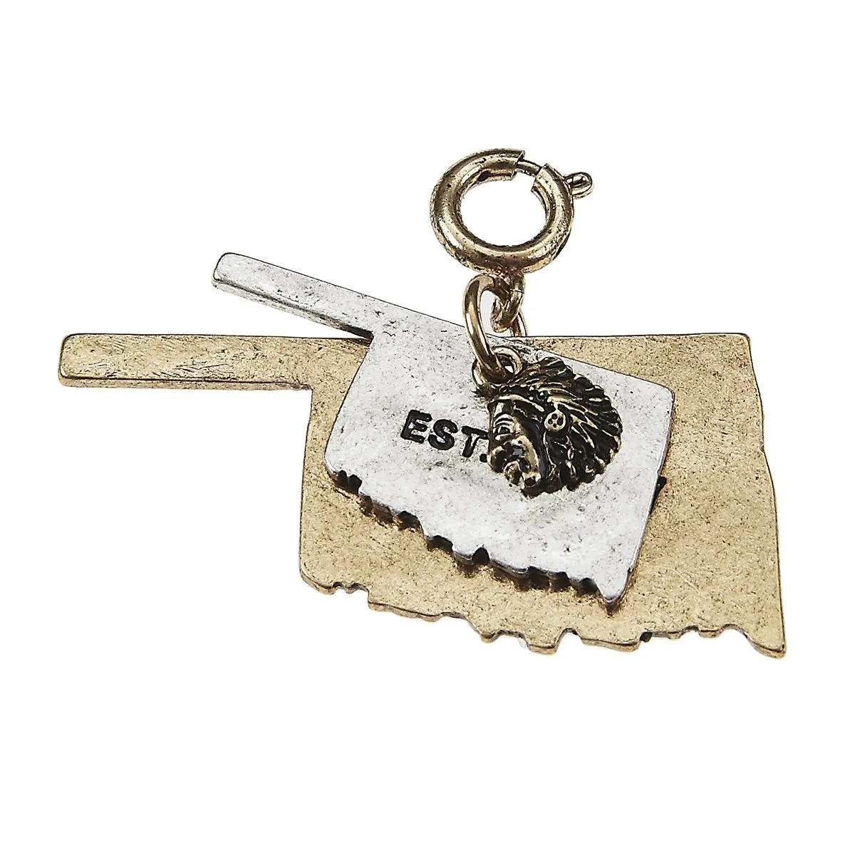 Oklahoma 2-Tone Double State with Small Indian Charm sold by Charming Charlie