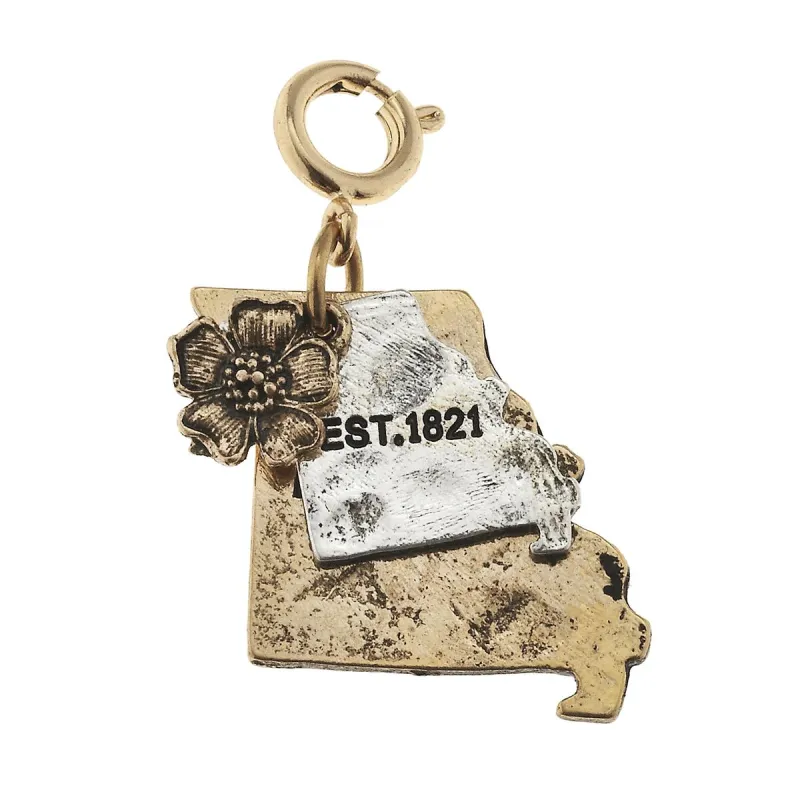 Missouri 2 Tone Double State with Dogwood Charm sold by Charming Charlie