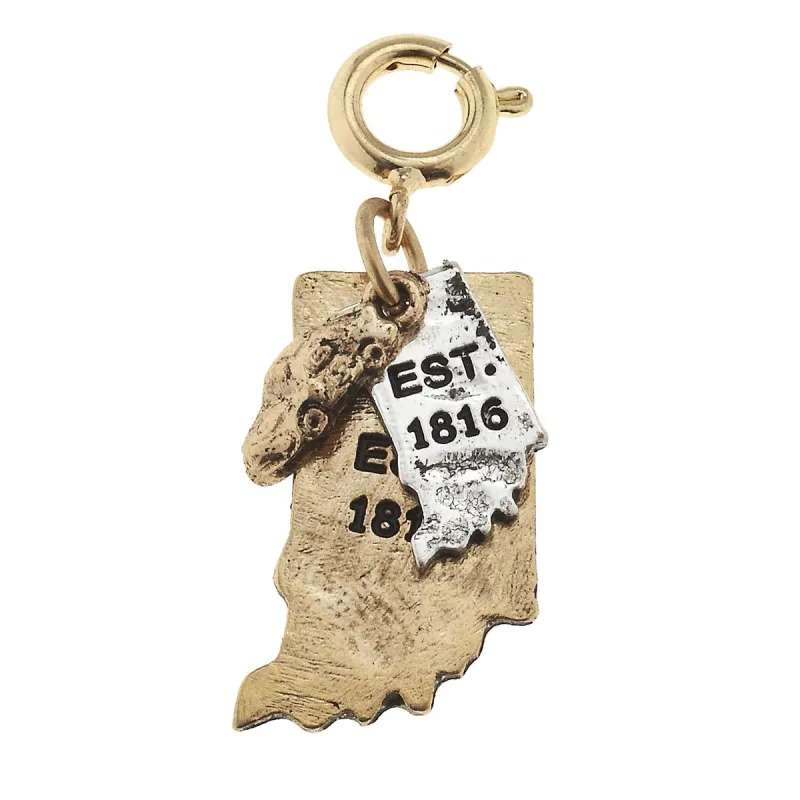 Indiana 2 Tone Double State with Race Car Charm sold by Charming Charlie