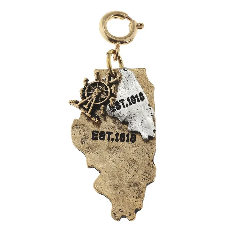 Illinois 2 Tone Double State with Ferris Wheel Charm sold by Charming Charlie