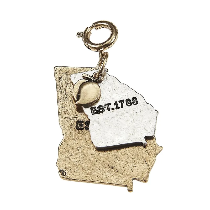 Georgia 2-Tone Double State with Small Peach Charm sold by Charming Charlie