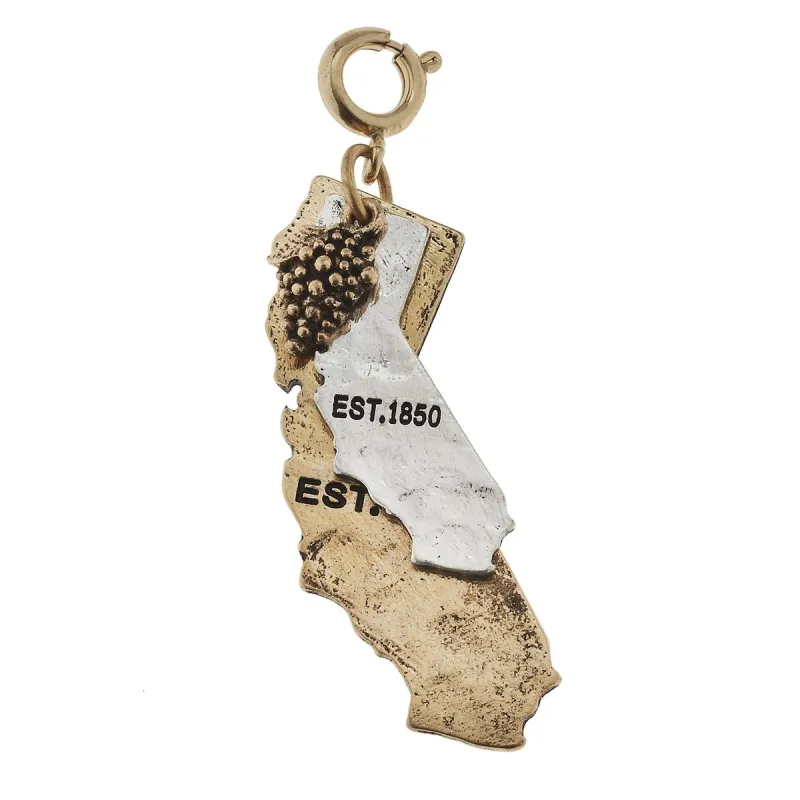 California 2 Tone Double State with Grapes Charm sold by Charming Charlie
