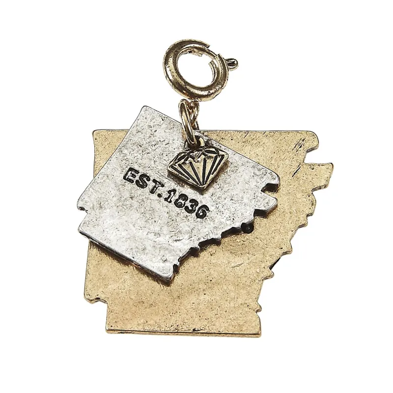 Arkansas 2-Tone Double State with Small Diamond Charm sold by Charming Charlie