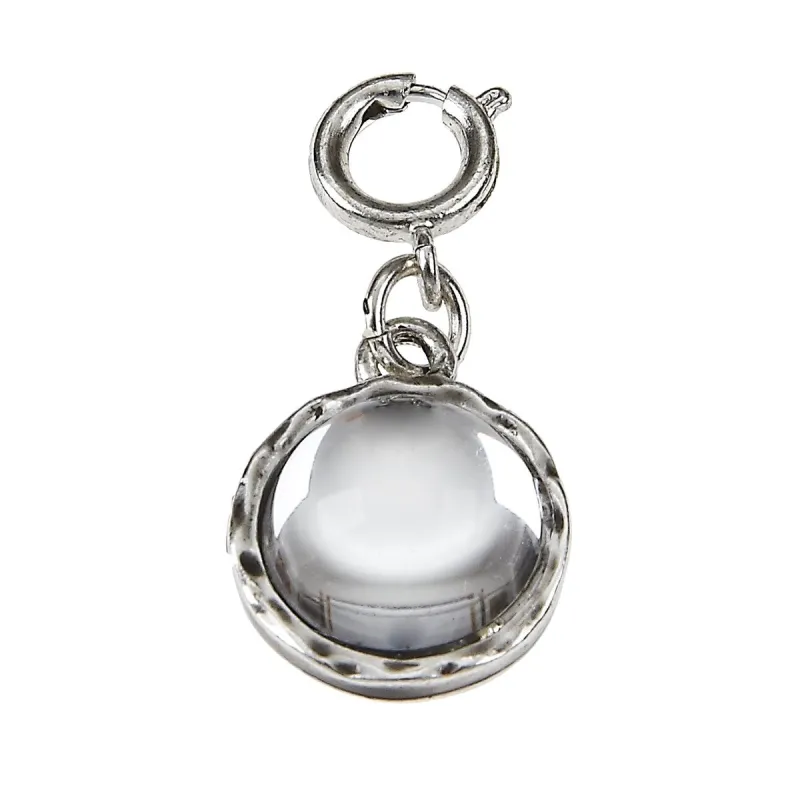 Clear Crystal Cabochon Antique Silver Charm sold by Charming Charlie