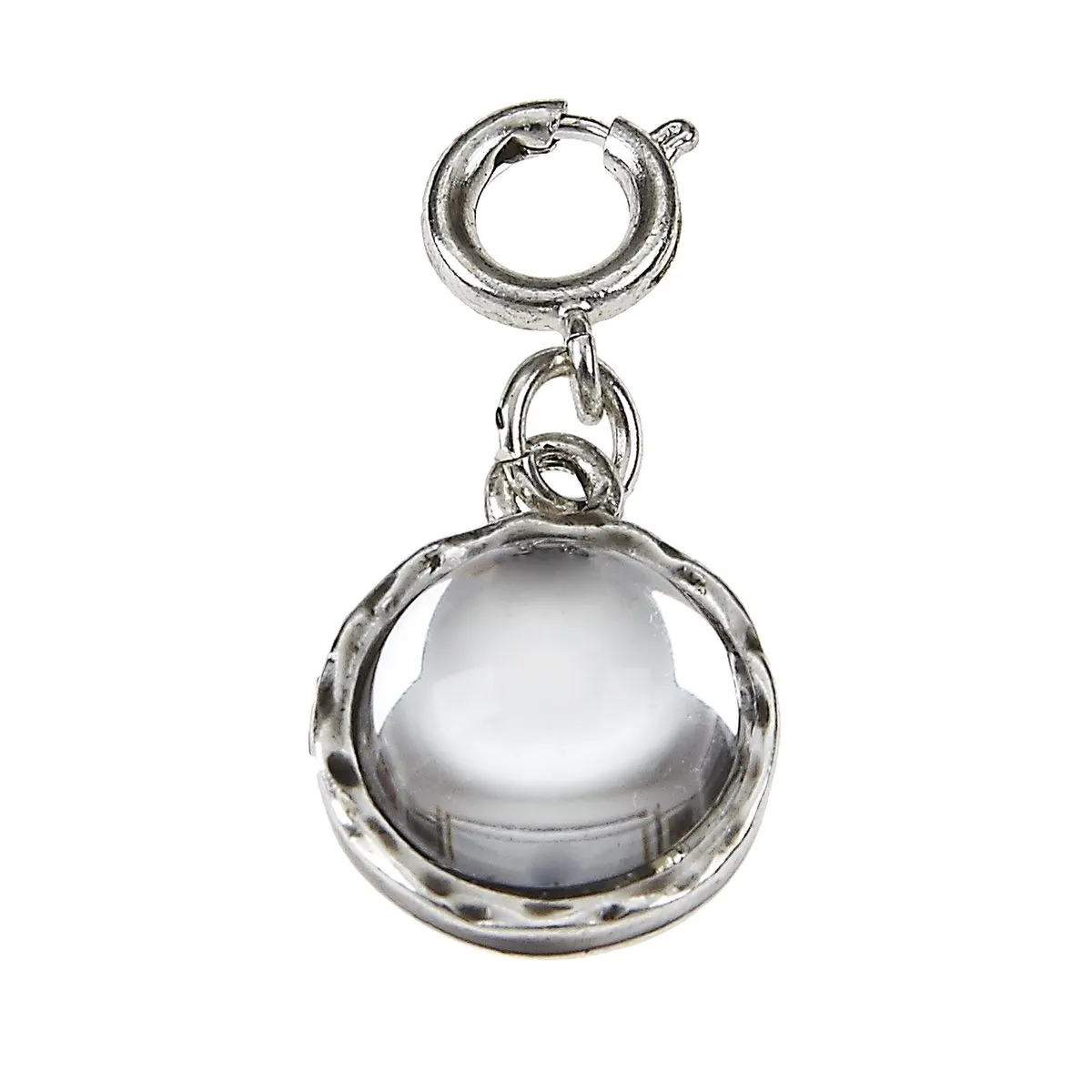 Clear Crystal Cabochon Antique Silver Charm sold by Charming Charlie