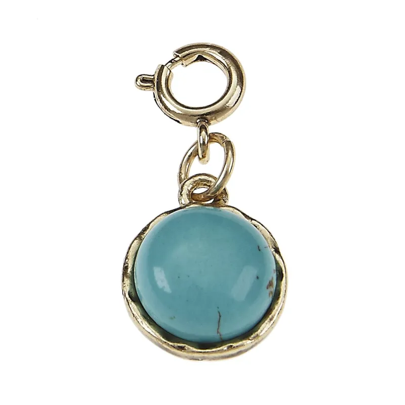 Turquoise Cabochon Antique Gold Charm sold by Charming Charlie