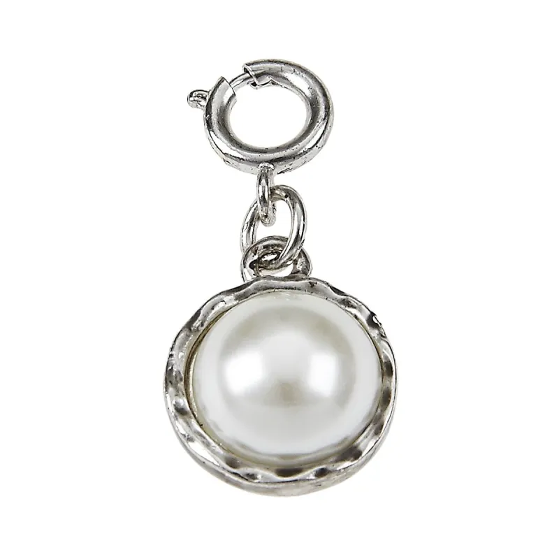 Ivory Pearl Cabochon Antique Silver Charm sold by Charming Charlie