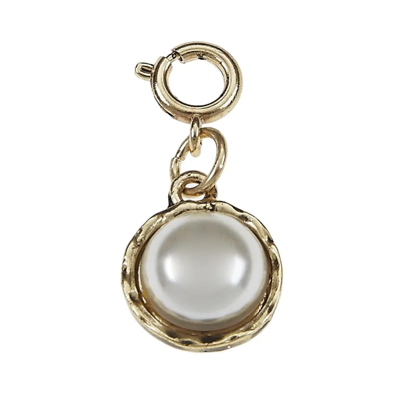 Ivory Pearl Cabochon Antique Gold Charm sold by Charming Charlie
