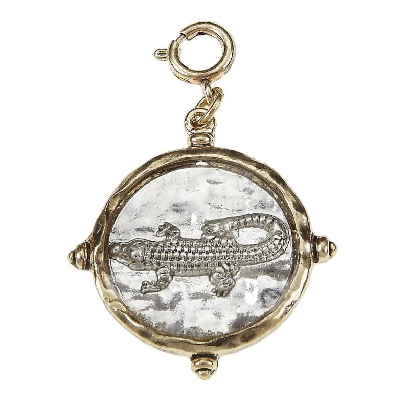 2-Tone Hammered Frame and Alligator Epoxy Charm sold by Charming Charlie