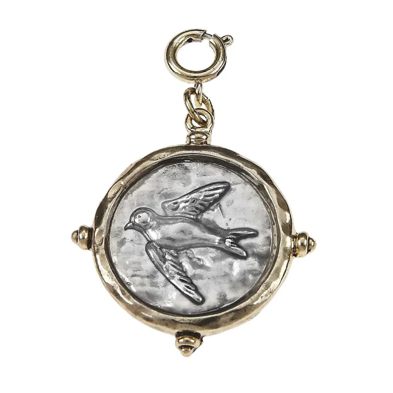 2-Tone Hammered Frame and Bird Epoxy Charm sold by Charming Charlie