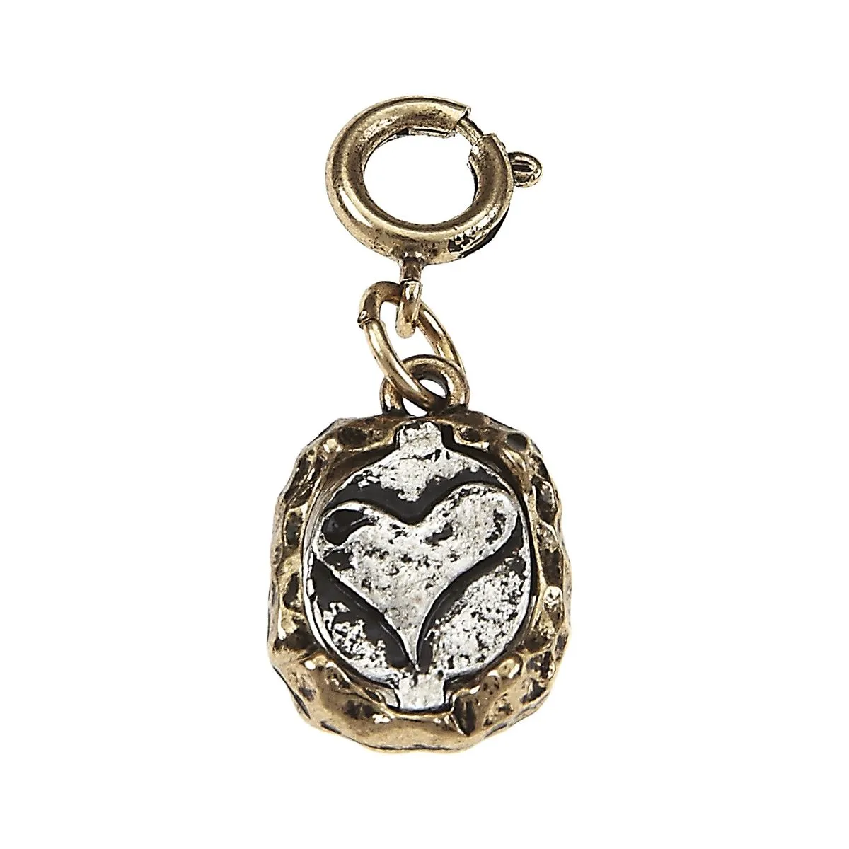 Heart Antique Gold/Silver Charm sold by Charming Charlie