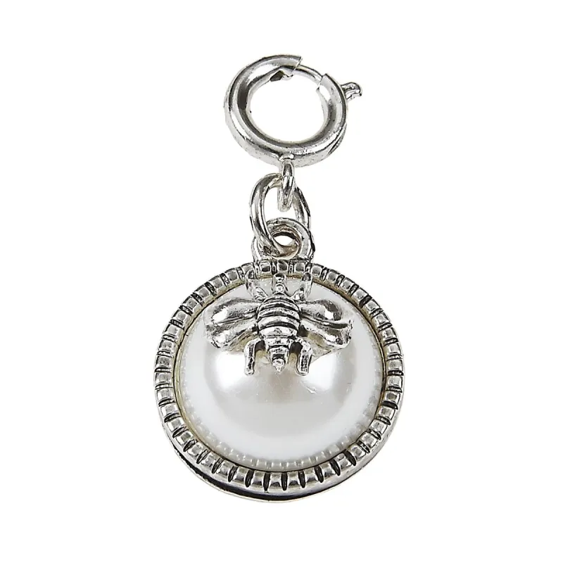 Ivory Pearl Cabochon with Antique Silver Bumble Bee Charm sold by Charming Charlie