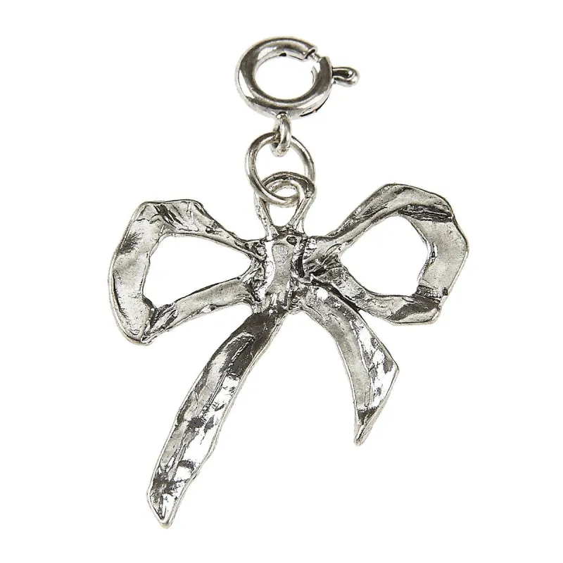 Light Antique Silver Bow Charm sold by Charming Charlie