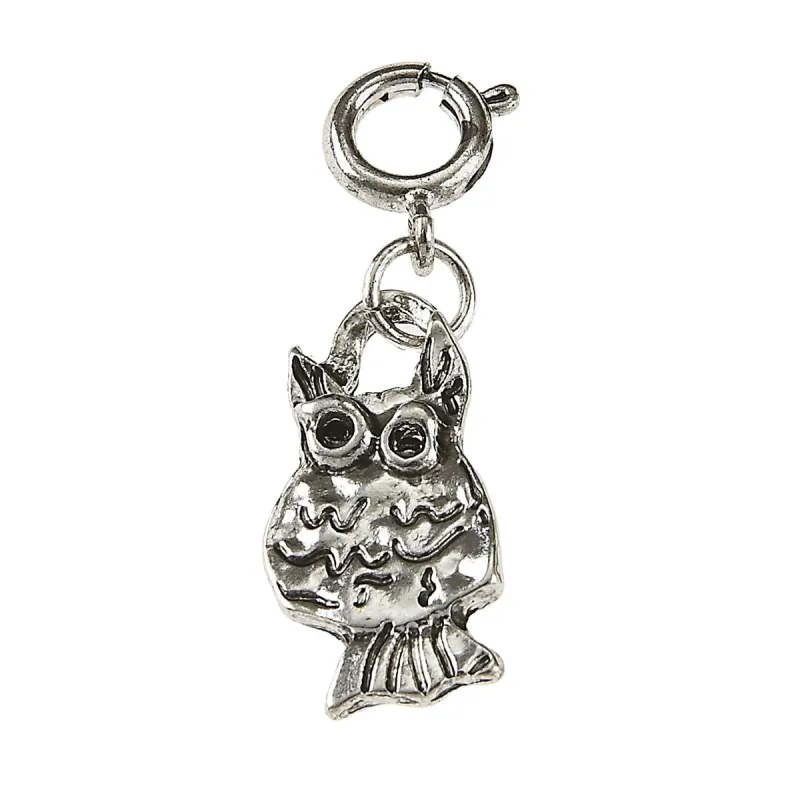 Light Antique Silver Owl Charm sold by Charming Charlie