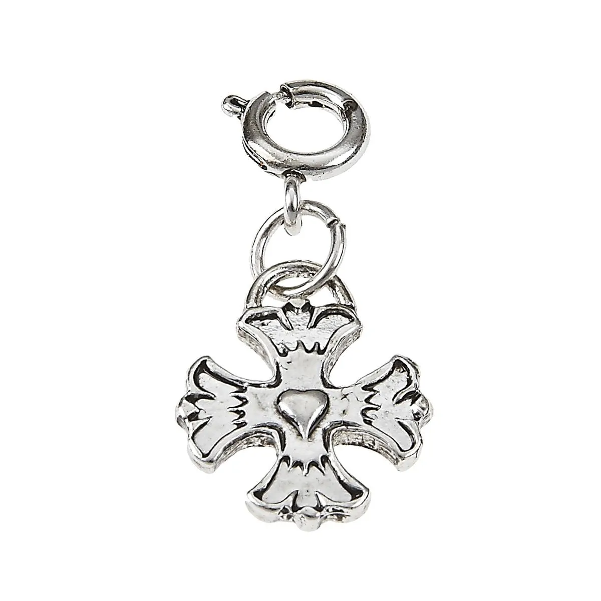 Light Antique Silver Cross with Heart Charm sold by Charming Charlie