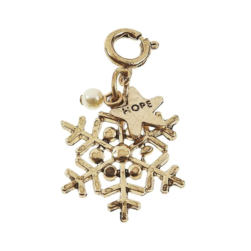 Light Antique Gold Snowflake Charm sold by Charming Charlie