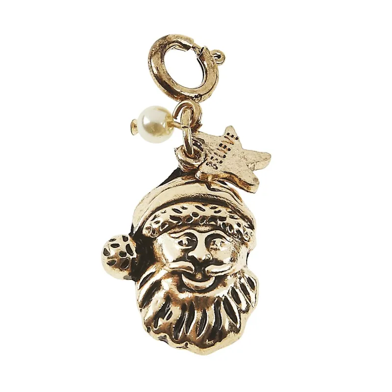 Light Antique Gold Santa Charm sold by Charming Charlie