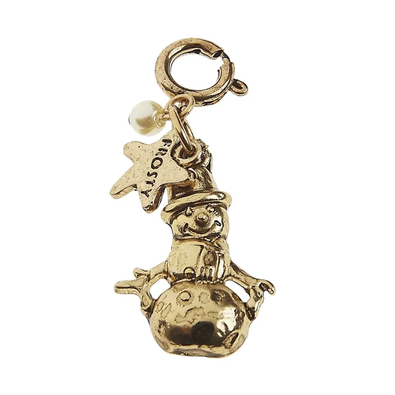 Light Antique Gold Snowman Charm sold by Charming Charlie