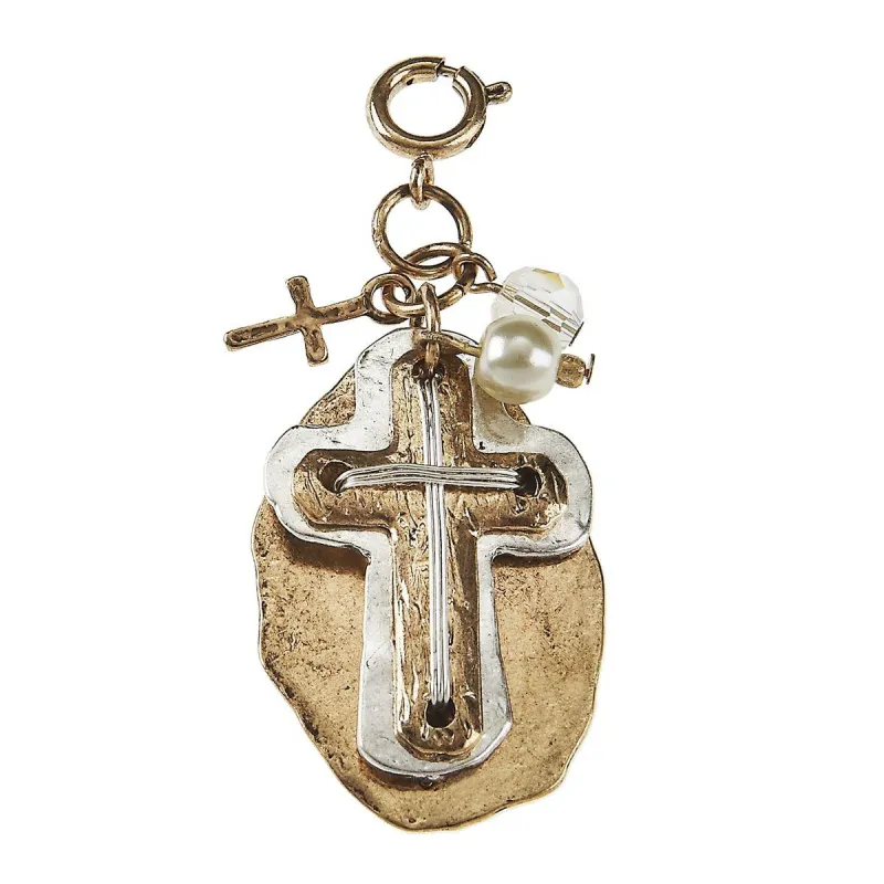 Light Antique Silver and Light Antique Gold Cross Cluster Charm sold by Charming Charlie