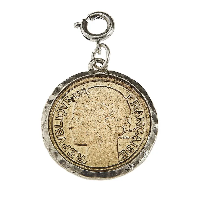 Light Antique Gold and Light Antique Silver Coin Charm sold by Charming Charlie