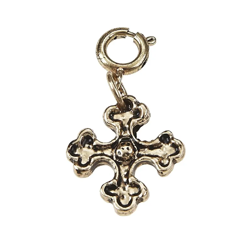 Light Antique Gold Cross Wax Casting Charm sold by Charming Charlie