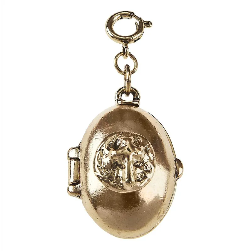 Light Antique Gold Cross Wax Casting On Locket Charm sold by Charming Charlie