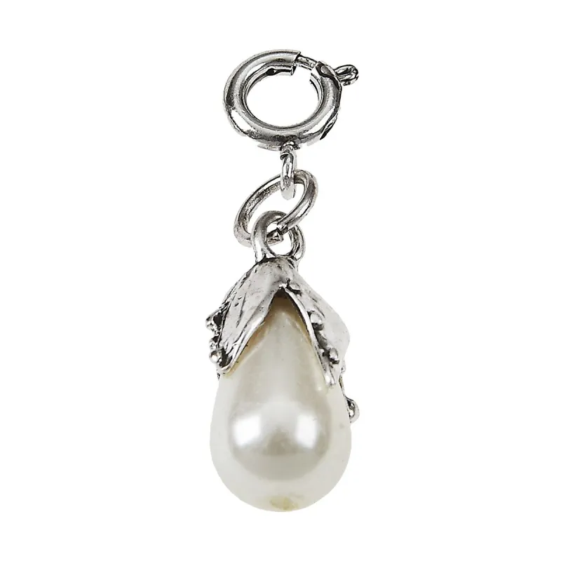 Light Antique Silver Ivory Pearl Topper Charm sold by Charming Charlie