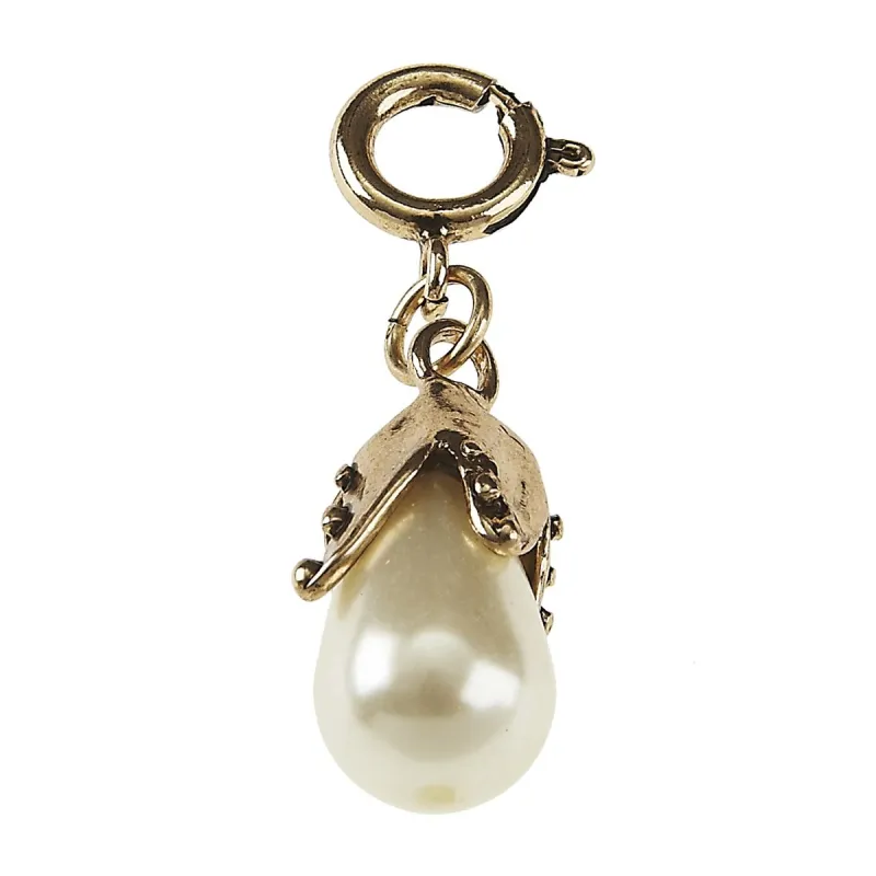 Light Antique Gold Ivory Pearl Topper Charm sold by Charming Charlie