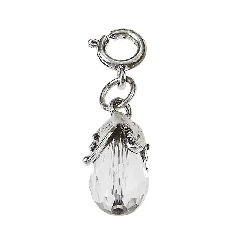Light Antique Silver Crystal Topper Charm sold by Charming Charlie