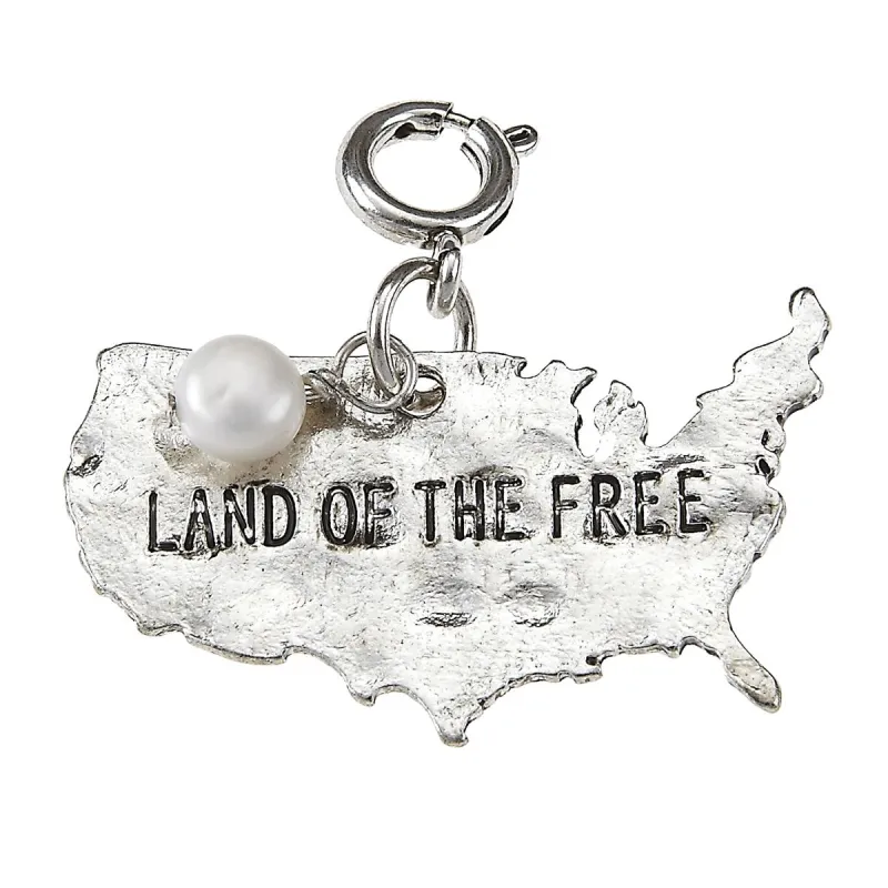 Silver Hammered USA State Charm sold by Charming Charlie