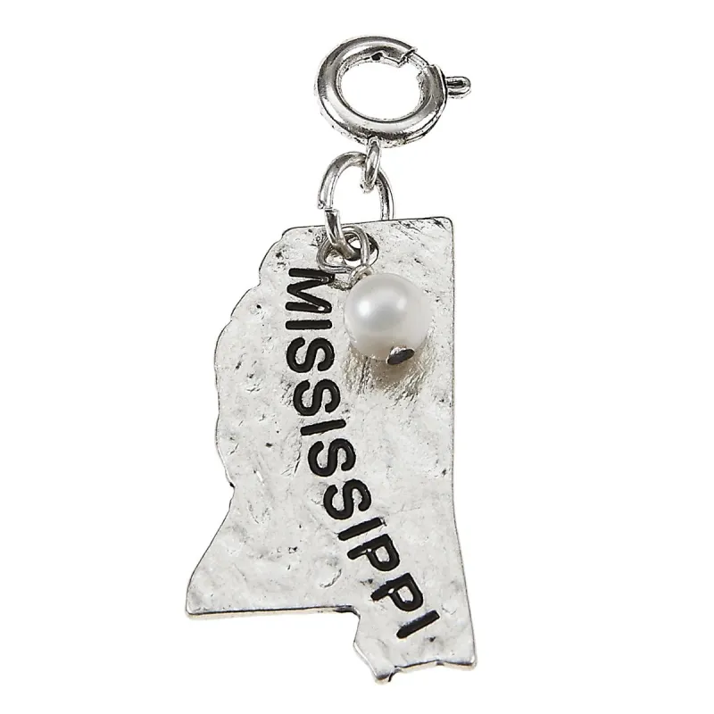 Silver Hammered Mississippi State Charm sold by Charming Charlie