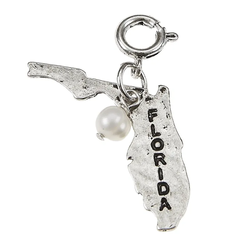 Silver Hammered Florida State Charm sold by Charming Charlie